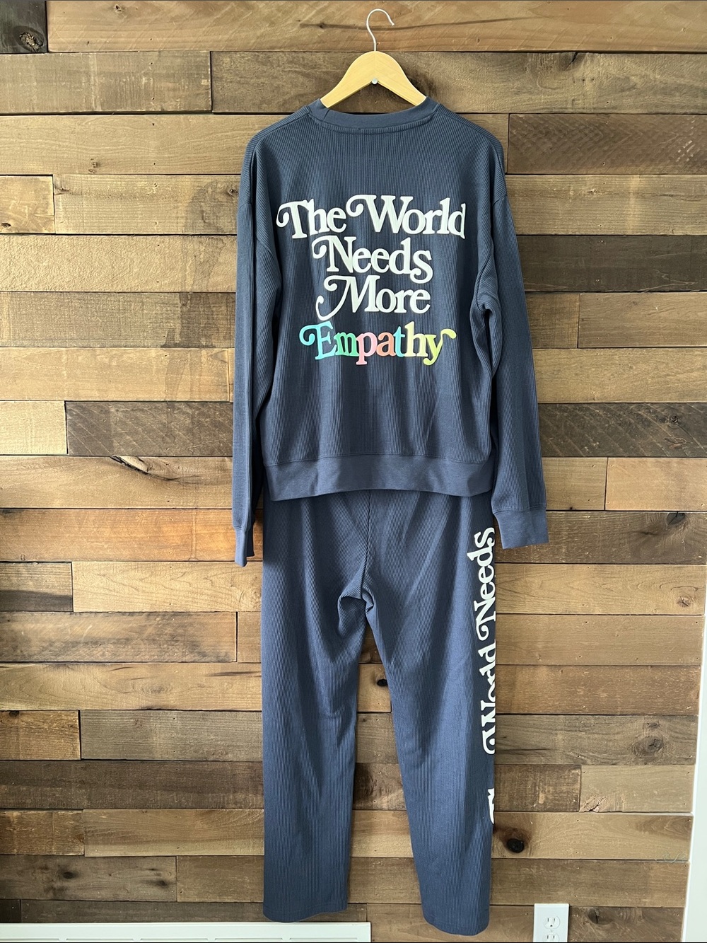 The Mayfair Group Women's World Needs More Empathy Lounge Set Navy Size M/L - Picture 6 of 11